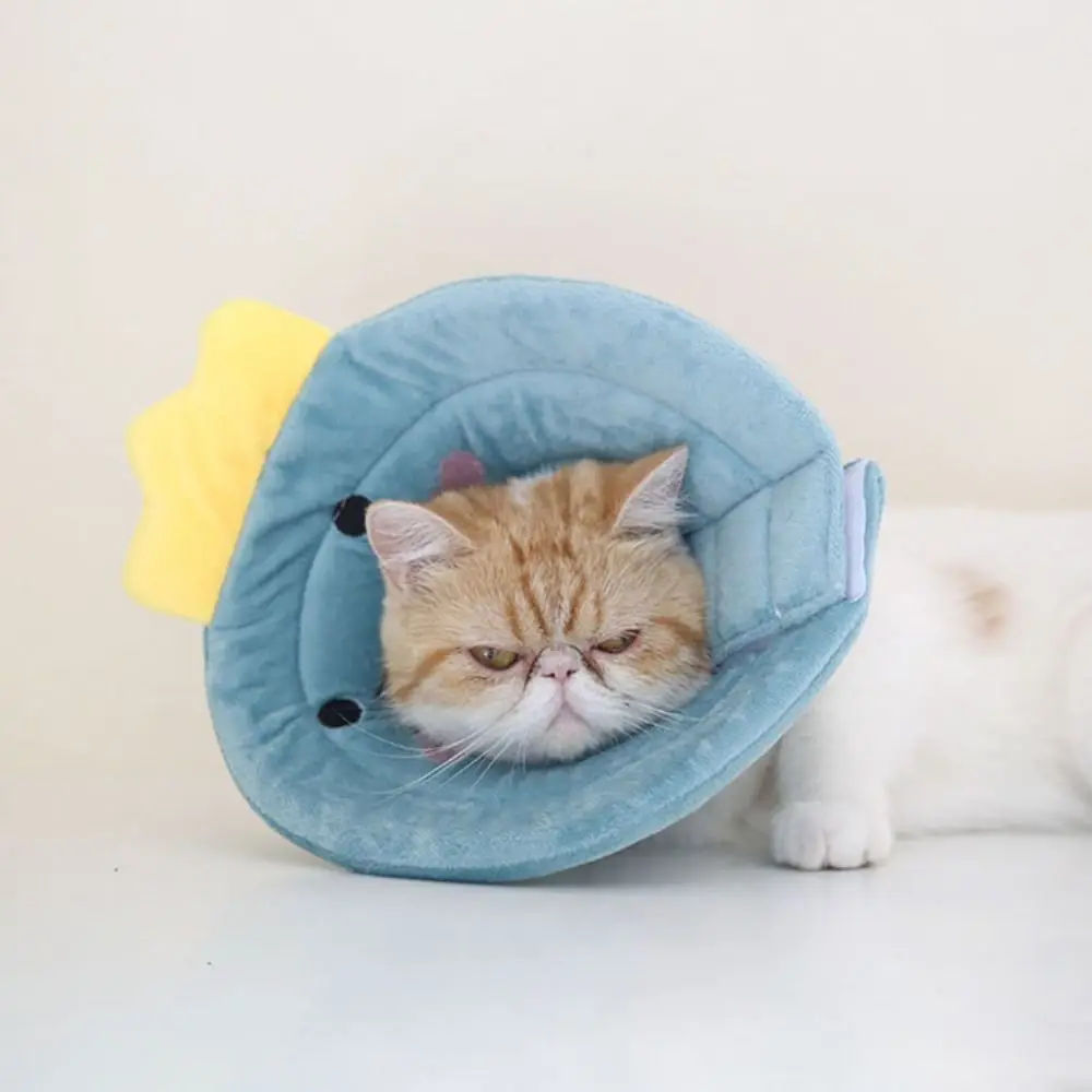 Soft Bee Shape Cat Recovery Collar Cotton Anti-licking Cat Elizabethan Collar Anti-biting Dinosaur/Bee/Carrot Shape