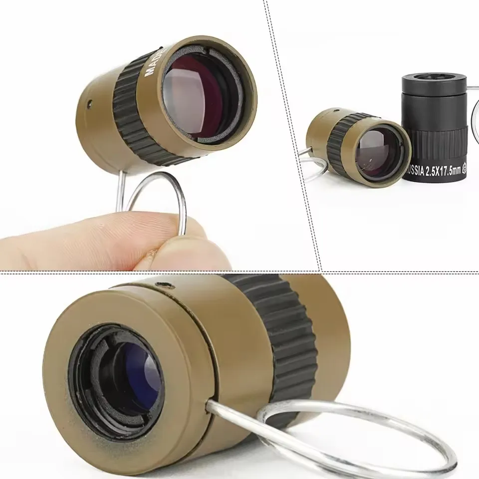 

Mini 2.5x17.5mm Finger Buckle Handheld Telescope Eye Monocular Pocket Tactical For Hunting Tourism Metal