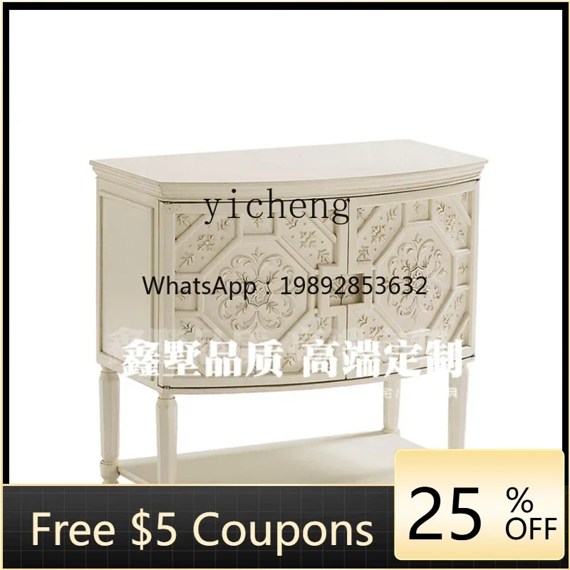 White Bedside Table Household Bedroom Creative Small Side Cabinet Solid Wood Storage Good-looking Cabinet