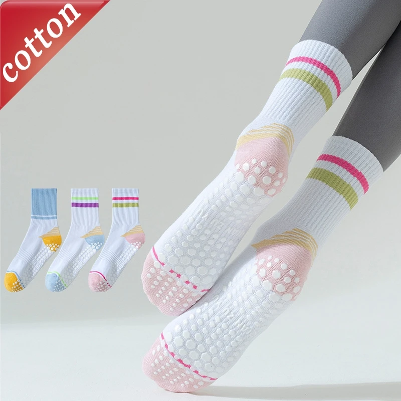 

Women's Socks New Japanese Striped Pilates Sports Silicone Anti Slip Comfortable High Quality Floor Socks Cotton Socks For Girl