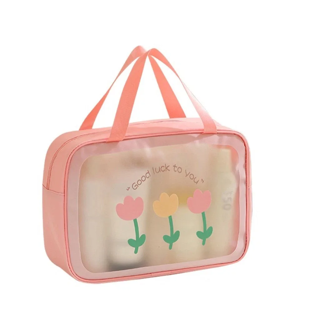 

Cute PVC Cartoon Cosmetic Bag Translucent Swimming Beach Bag Toiletry Storage Bag Large Capacity Waterproof Travel Makeup Bag