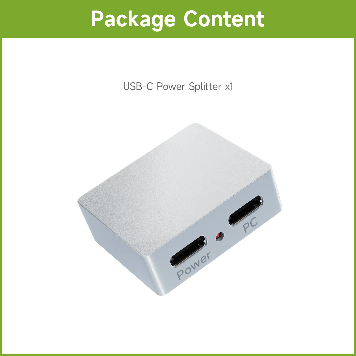 Waveshare Type-C Power And Signal Splitter, Supports 5V DC Independent Power Supply, 3×Type-C Female Ports, CNC Aluminum Alloy