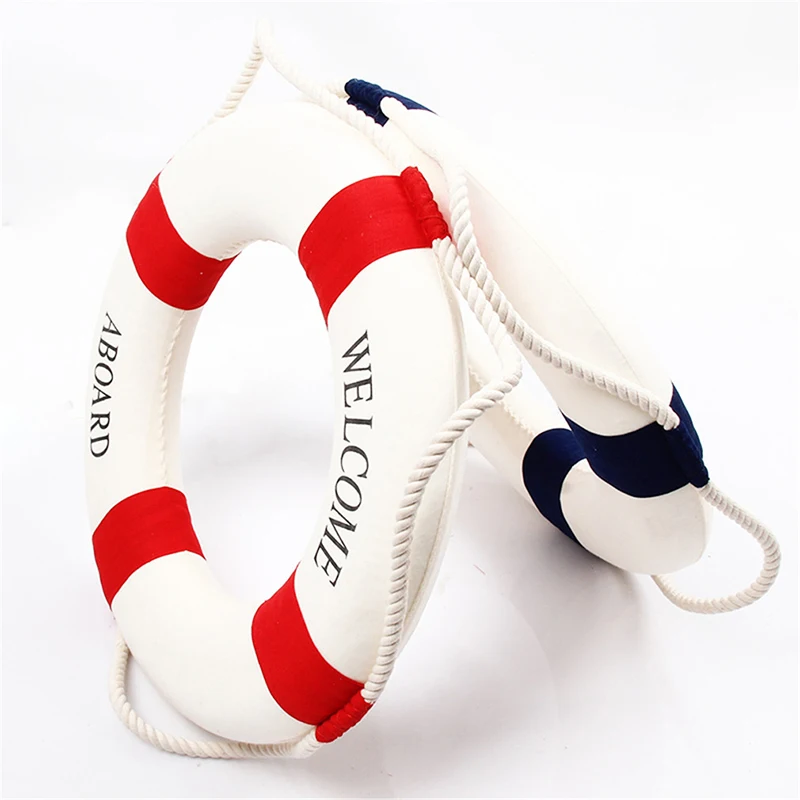 Navy Mediteranean Sea Family Adorment Life Buoy Wall Hanging Decorations Bar Home Decor Props Nautical Life Ring Wedding Crafts