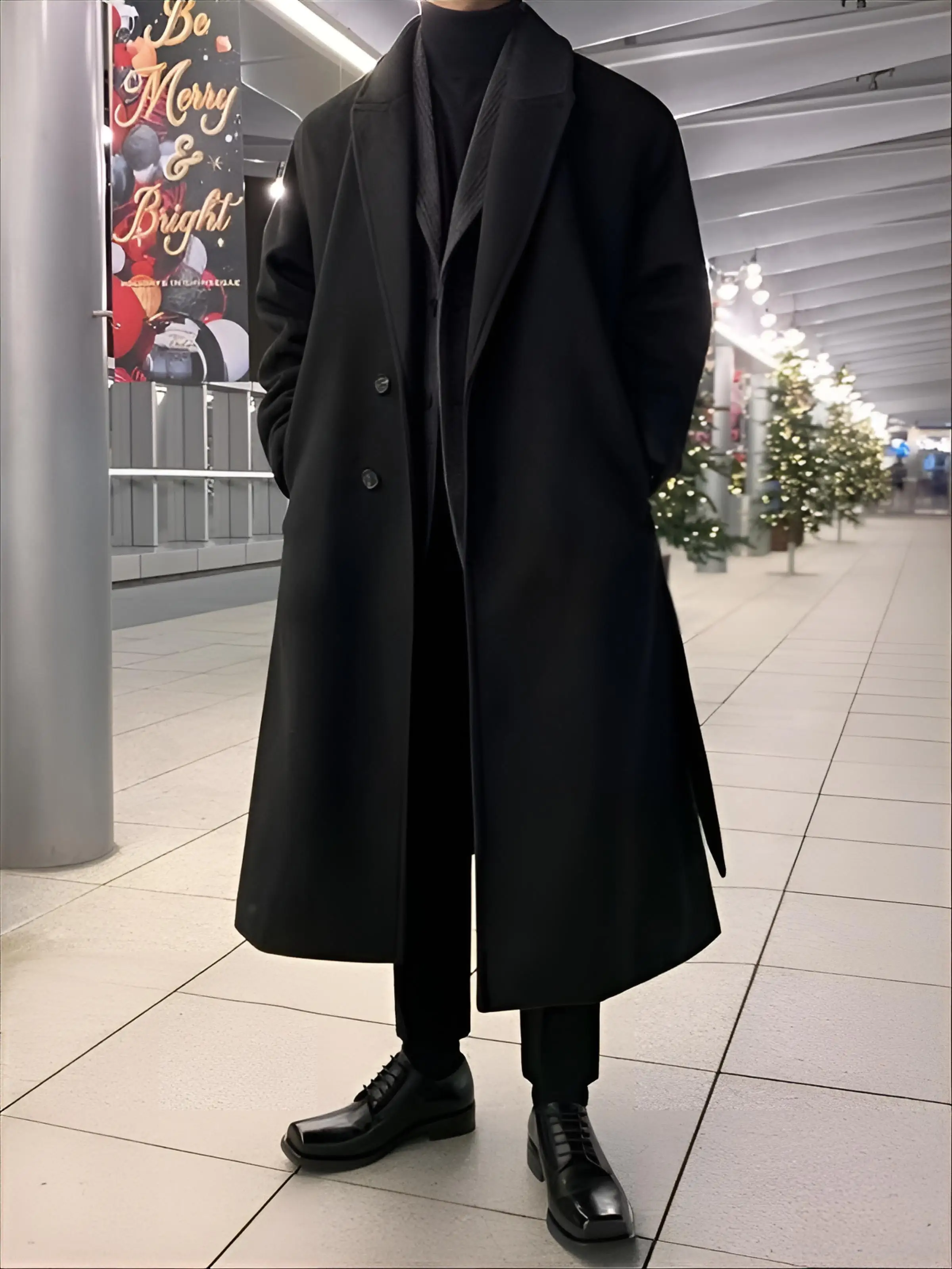 

Wool Blend Coat Black Man Abrigos Manteaux Veste 2026 New Fashionable Popular Prevalent Limited Overcoats Outercoat Outwear Cool