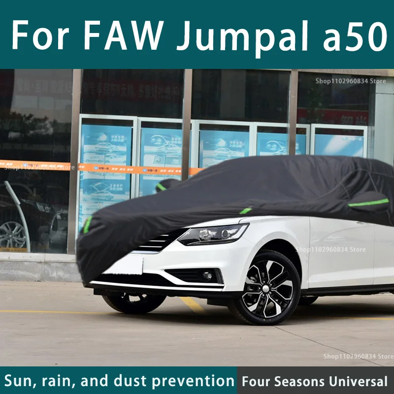 

For FAW A50 210T Full Car Covers Outdoor Uv Sun Protection Dust Rain Snow Protective Car Cover Auto Black Cover