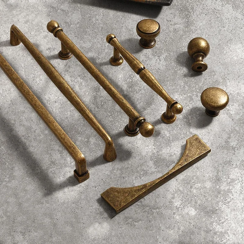 Artificially Aged Closet Door Pull Handles Long Bronze Kitchen Cabinet Door Handles Drawer Knob For Cupboard Wardrobe Home Pulls