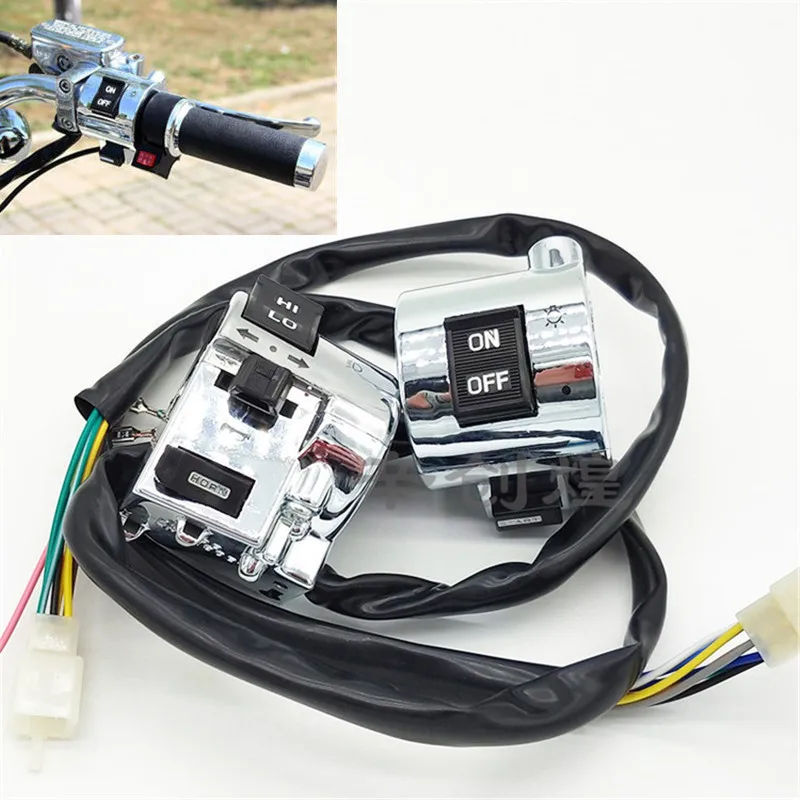 Professional Motorcycle Switch For Honda Joker Controller Motorbike Parts Chrome Silver Moto Switches Horn Turn Signal Headlight