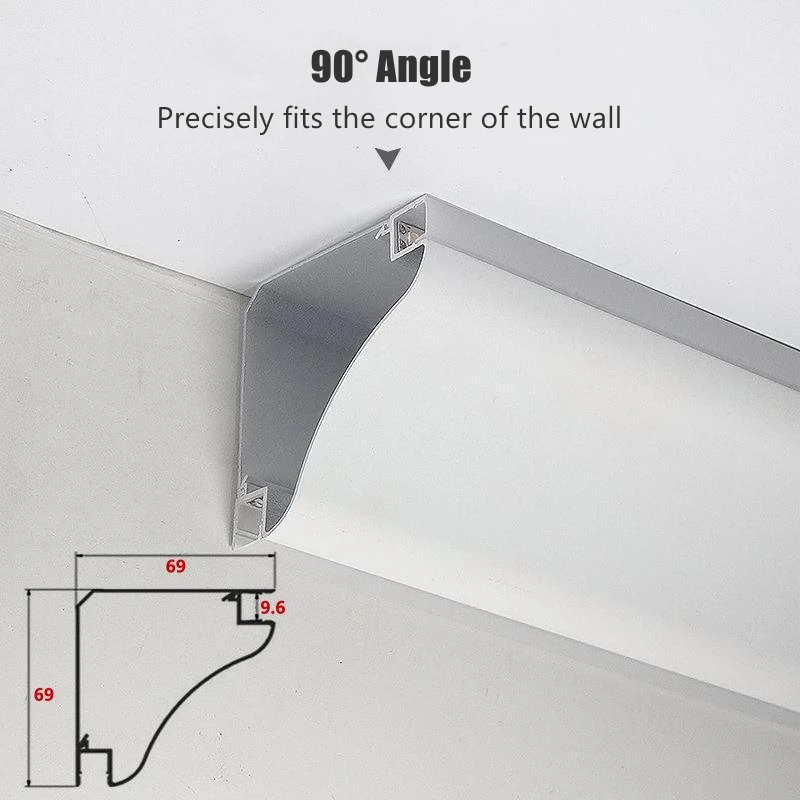 Free Ceiling Top Corner Line Lamp LED Aluminum Profile Surface Mounted Linear Light Channel Ceiling Luminous Plaster Line Decor