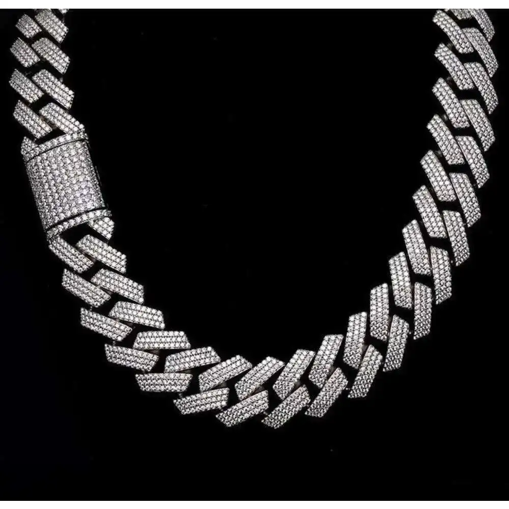 

Kibo Fine Jewelry Necklace 925 Sterling Silver Personalized Jewelry Gift Set Men Iced Out Gold Plated Vvs Moissanite Cuban Chain