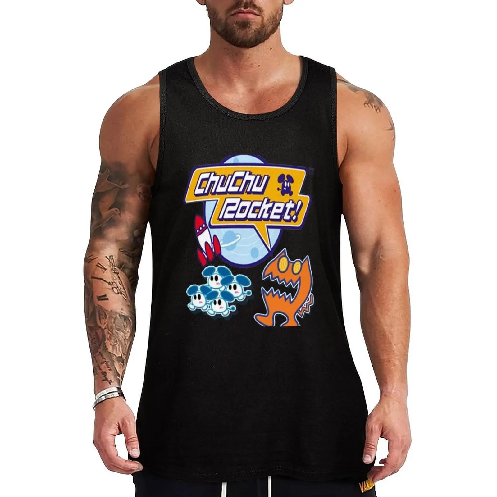 ChuChu Rocket! Tank Top Retro Print Tank Top Vintage Graphic Sleeveless