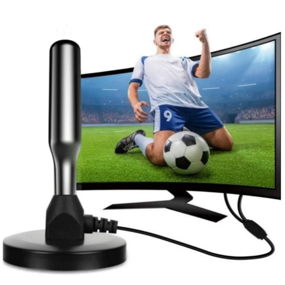 هوائي تلفزيون بمدى 650+ ميل DTMB ATSC تلفزيون عالي الدقة رقمي مع قاعدة مغناطيسية وكابل عالي الدقة، قنوات تلفزيون ذكية داخلية وخارجية 4K