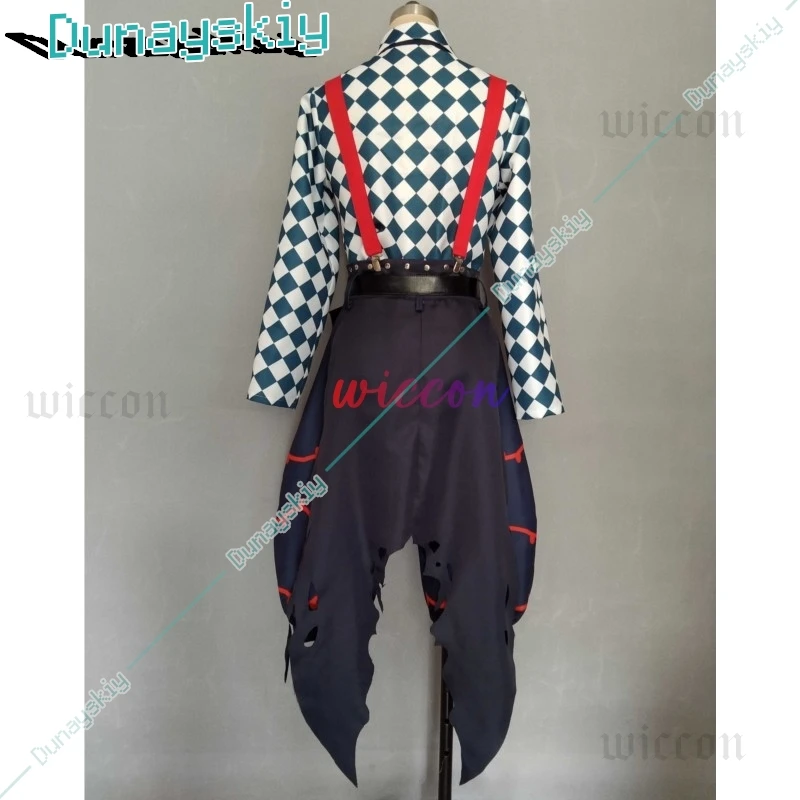 لعبة الشيطان بتلر لاتو باكا أزياء تنكرية لاتو زي مع جرس 1 متر شعر مستعار للهالوين كرنفال لعب الأدوار للرجال والنساء