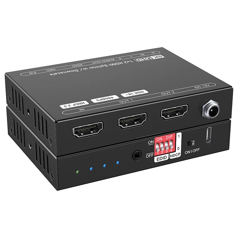 HD2.1 8K 60Hz 분배기 4K 120Hz HD 분배기 1x2 1입력 2출력 비디오 분배기 컨버터 CEC 3D HDR10+ (PS4, PS5, XBOX, PC, TV용) 썸네일 7