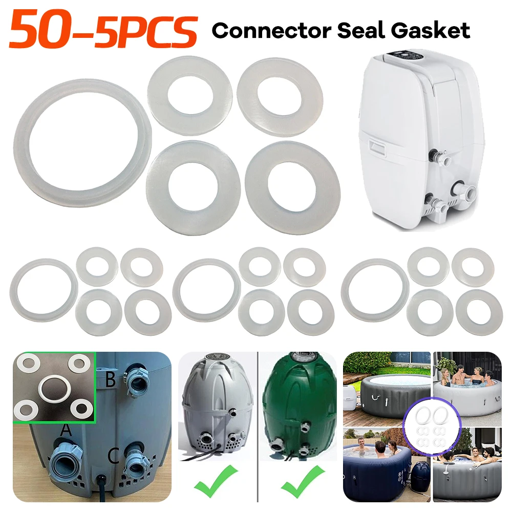 5-50pc Connector Seal Gasket Set Air Pump Gasket Compatible with Saluspa Coleman Lay-z-spa Inflatable Hot Tub Hearter Spa Replac