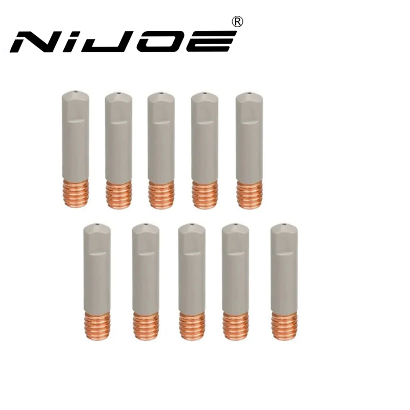 20pcs MB 15AK Welding Contact Tips new coating protect 25mm M6 Gas Nozzle Tip 0.8mm-1.2mm MIG Welding Torche Welding Tool Parts