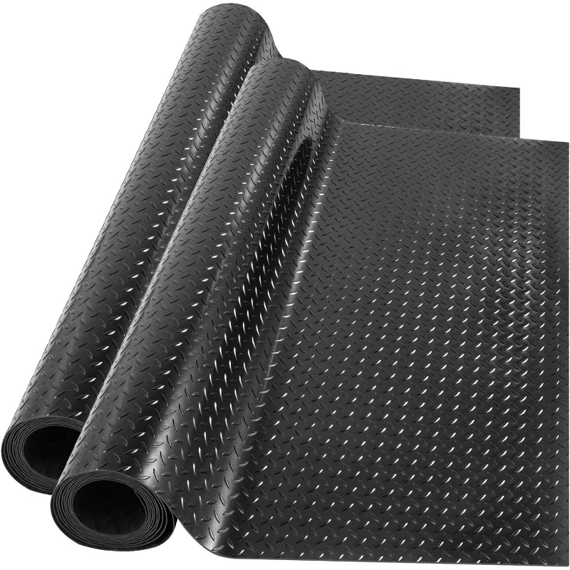 

Floor Mats, 2 Rolls x 14.7 x 3.6 Ft Garage Mat, 2.5mm Thickness Black Garage Flooring PVC Mats for Under