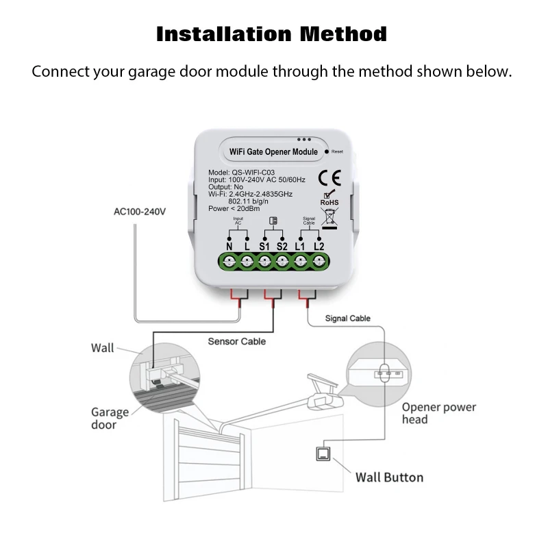 Tuya Intelligent Motor Controller WIFI/Zigbee on-off Switch Garage Door Roller Shutter Switch Module Alexa Google Home Smart