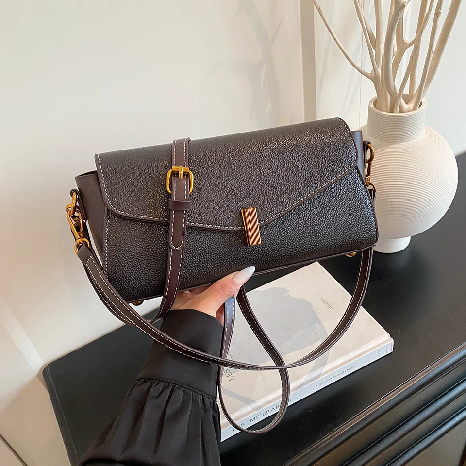 

Retro Simple Underarm Bag Women, Fashionable Versatile Trend Oblique Span Bag, Exquisite Handbag