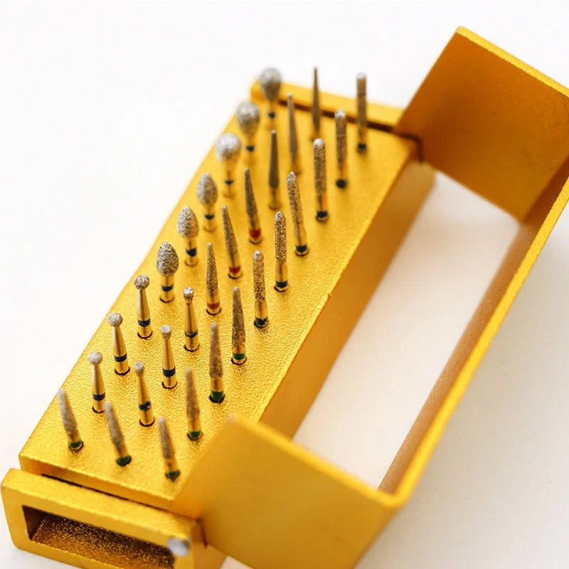 

30 Holes Dental Diamond Burs Drill Disinfection Block, Aluminium High Speed Handpiece Burs Holder