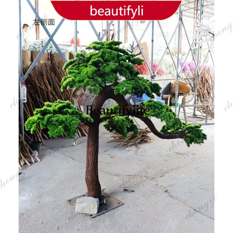 03 Simulated Welcome Pine Shopping Mall Hotel Office Interior Landscape Floor Garden Decoration Pine Ornament