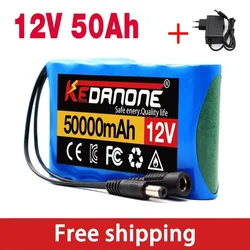 Paquete de batería de litio de 12V, 18650 mAh, 50000, 18650, 12,6 V, PCB, Placa de protección, cargador de 12,6 V y 1A