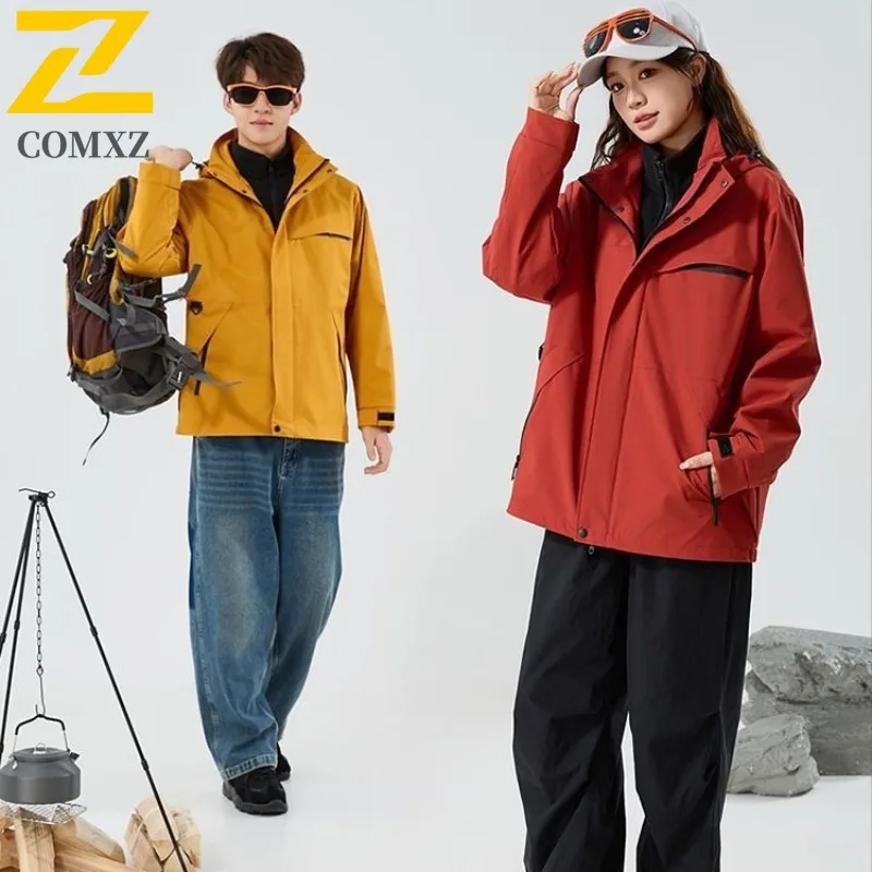 

​COMXZ Men Jacket Classics Hooded Outdoor Camping Windproof Windbreaker Camping Travel Breathable Casual Spring Autumn Coat