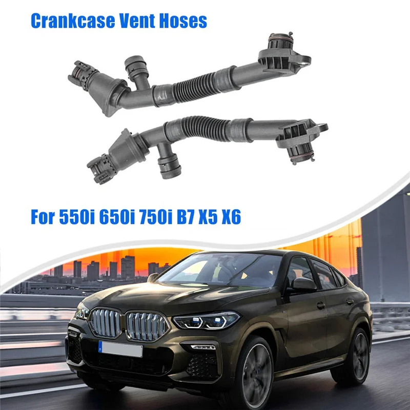 

ABIB -Car Crankcase Vent Hoses Accessories Left&Right For BMW 550I 650I 750I B7 X5 X6 11157646087 11157646086