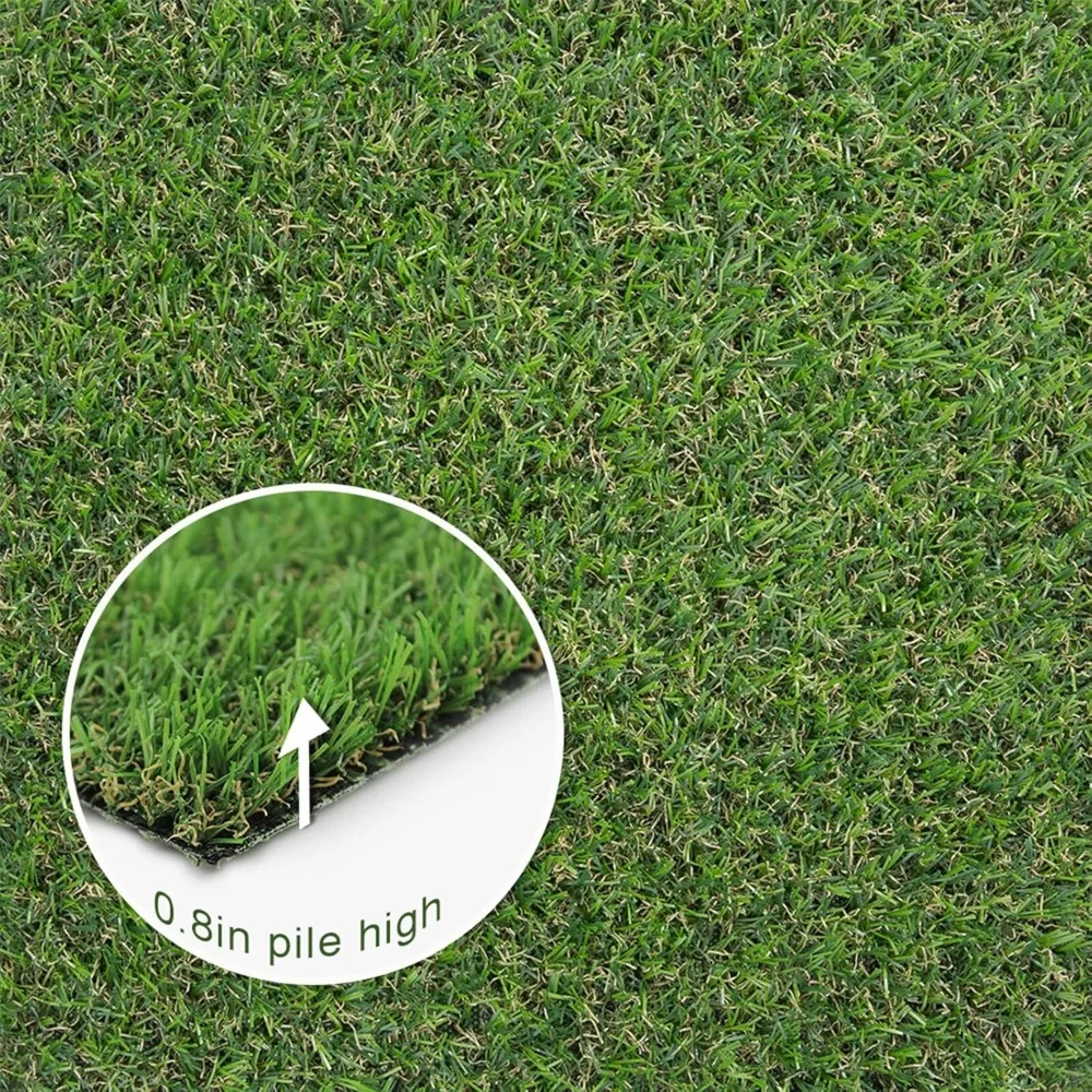 Artificial turf, 4FTX7FT indoor and outdoor artificial grass carpet, synthetic grass mat with drainage holes, used for gardens