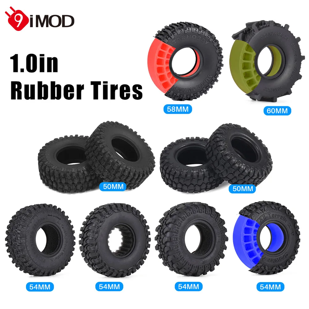 

9IMOD 1.0 inch Rubber Tires for 1/18 TRX4M 1/24 Axial SCX24 RC Crawler Car Parts