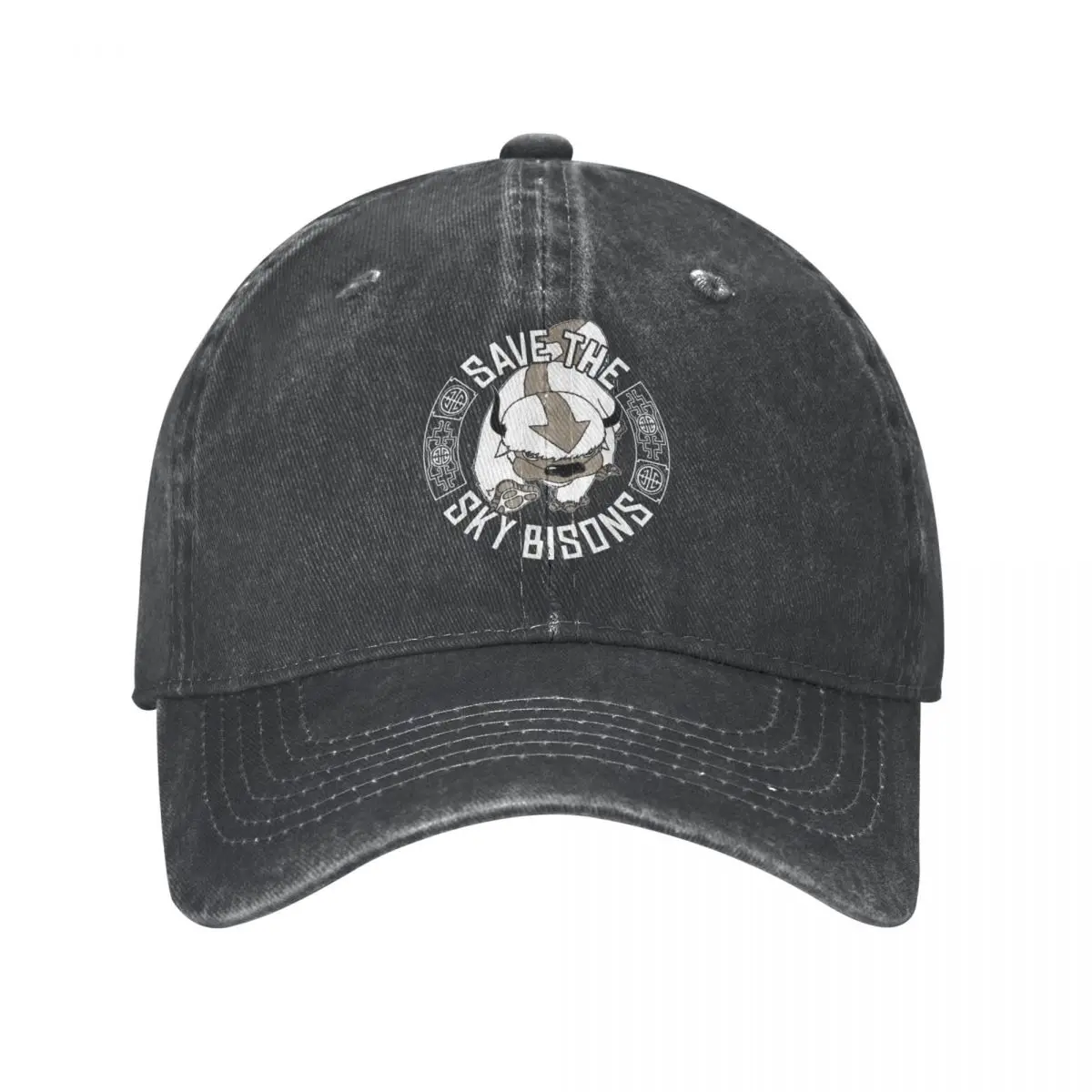 Save The Sky Bisons With Bison Head Baseball Cap Men Women Distressed Denim Washed Sun Cap Avatar The Last Airbender Caps Hat