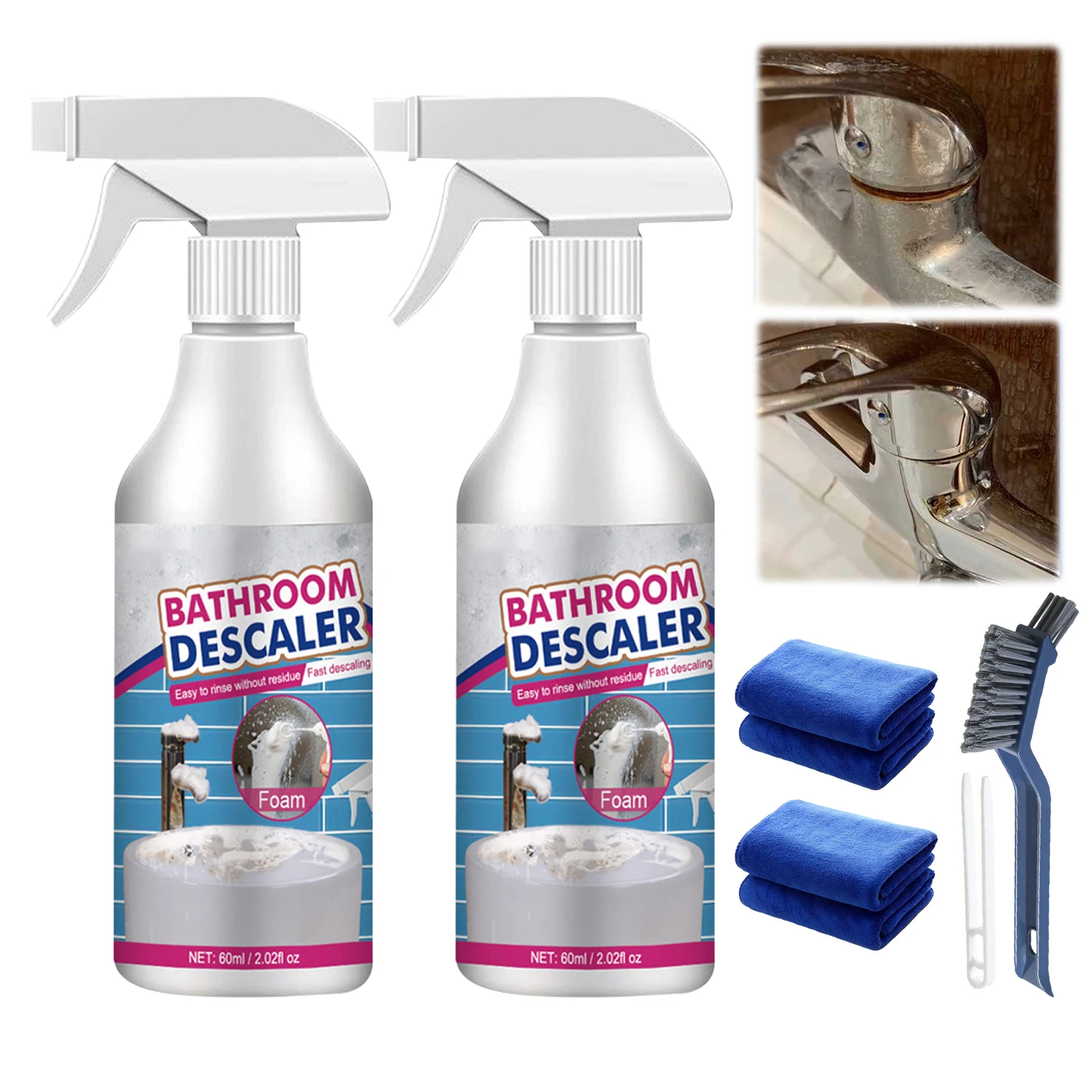 رذاذ رغوي للتنظيف متعدد الاستخدامات، متعدد الأغراض لجميع الأغراض، منظف مقياس الزجاج السائل للحمام والمطبخ المنزلي