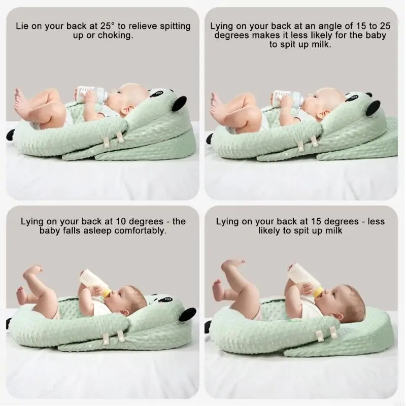 Relief Nursing Pillow For Infants Dotted Backing Double Padding Adjustable Height Secure Belt Easy Cleaning A2UB