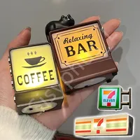 6 Styles 711 Store Light Sign Coffee Shop Magnetic Refrigerator Stickers Creative Home Decorations Light Emitting Light Boxes