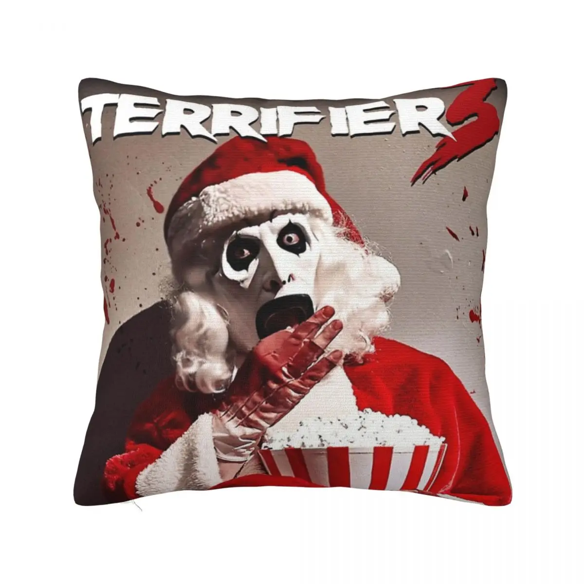 Terrifier Christmas Santa Terrifier 3 Pillowcase Printed Fabric Cushion Cover Gift Throw Pillow Case Cover Home Square 40X40cm