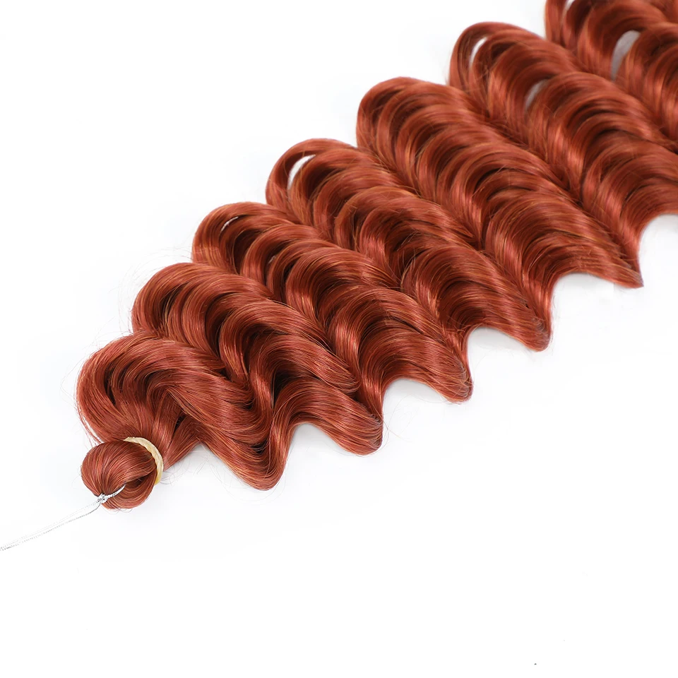 Tiefe Welle Twist Flechten Haarverlängerungen für Frauen Hochwertige synthetische Häkelzöpfe Haar 24 Zoll Ombre Bug Braun Afro Locken – Detail 7