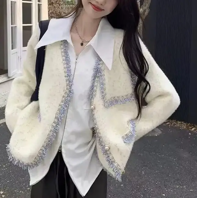 

Lazy Style Fashionable Top Jacket for Women 2025 Spring and Autumn New Sweet Cardigan
