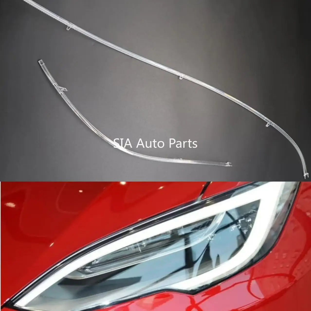 

NEW For Tesla model S 2019 2020 2021 2022 2023 Car Headlight DRL Tube Acrylic tube Light Guide Strip Light DRL Strip Angel Eyes