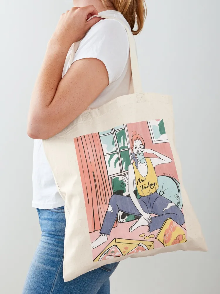 

Lazy girl on holiday Tote Bag Canvas eco pack reusable shopping bag Big bag women