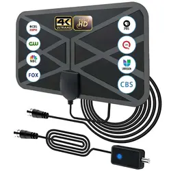 Antenna TV Amplificatore Wifi digitale per interni 500 miglia Amplificatore di segnale a lungo raggio Amplificatore 4K 1080P Visualizzazione libera Atsc/Dvb-T/Isdb