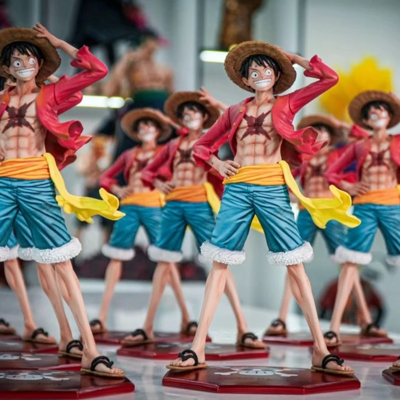 Auf Lager 24 Vm Cap-Pressing Ruffy One Piece Handgefertigte Cartoon-Desktop-dekorative Ornamente Statue für Jungen Weihnachtsgeschenk