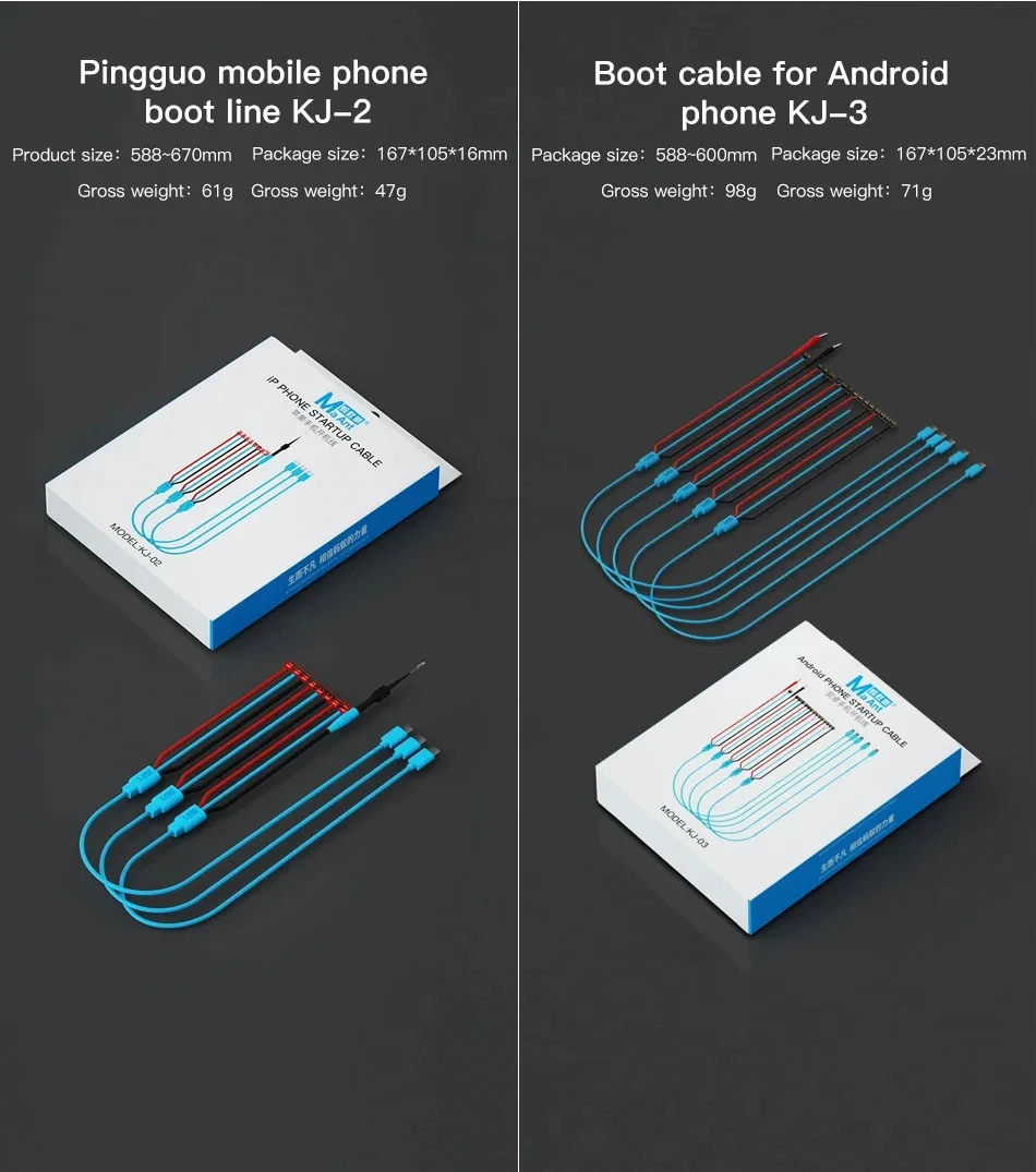 MaAnt KJ-1 przedłużacz do testowania prądu zasilania dla IPhone 6G ~ 14PM Android telefon komórkowy kabel testowy do uruchamiania zasilania kabel