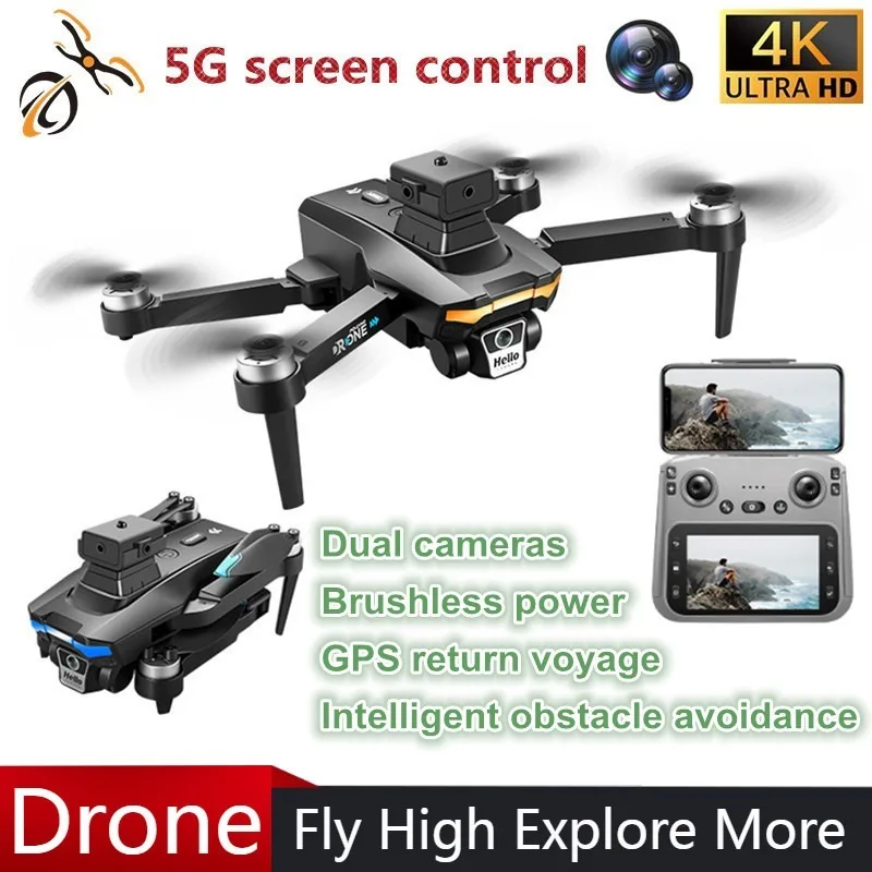

NEW F208 Drone Professional 4K HD 90°ESC Dual Camera 4.3-inch screen control 5G Wifi GPS Foldable Brushless RC Quadcopter Toys