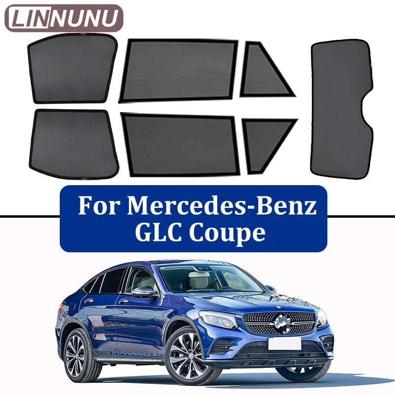 

LINNUNU Magenetic Car Sunshade For Mercedes Benz GLC coupe C253 Windshield Curtain Window Sun Shade UV Protection accessories