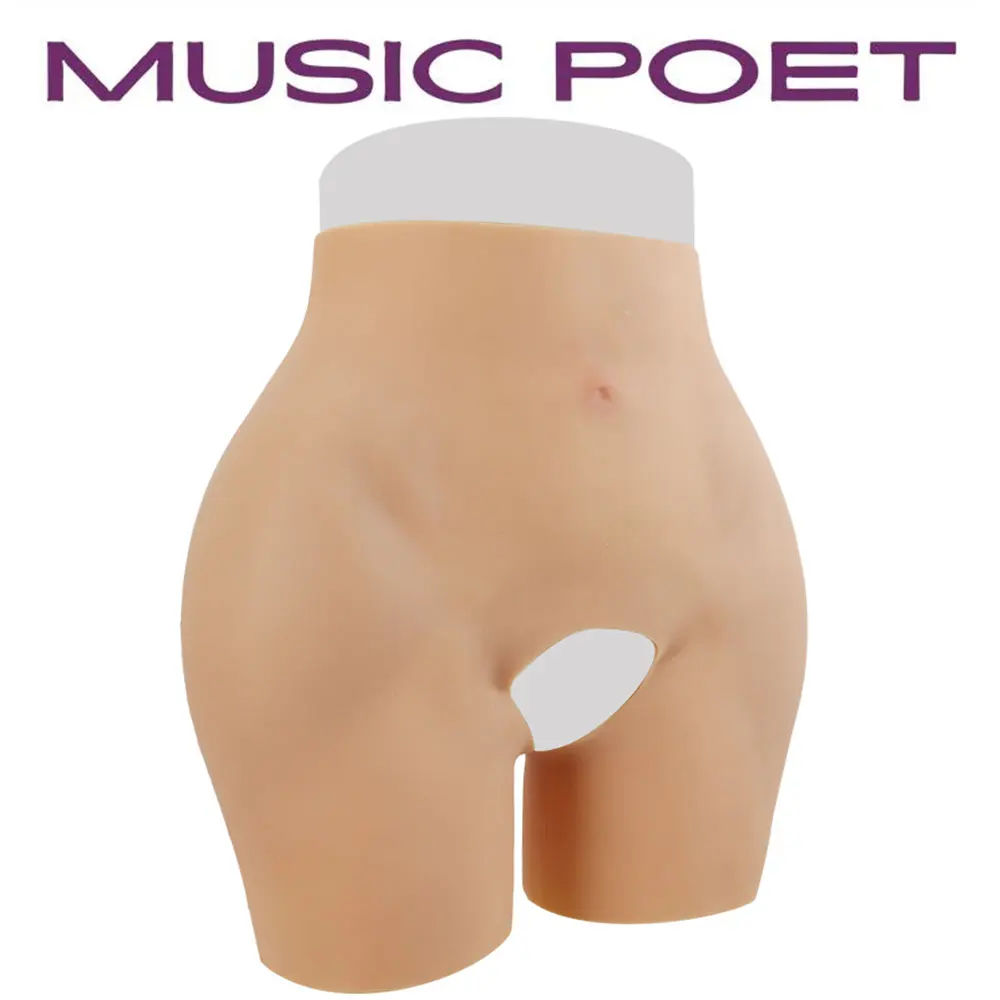 MUSIC POET Female Silicone Fake Big Hips Lift Buttocks Thickness Pad For Women Realistic Sexy Butt Enhancement Pants Shapewear