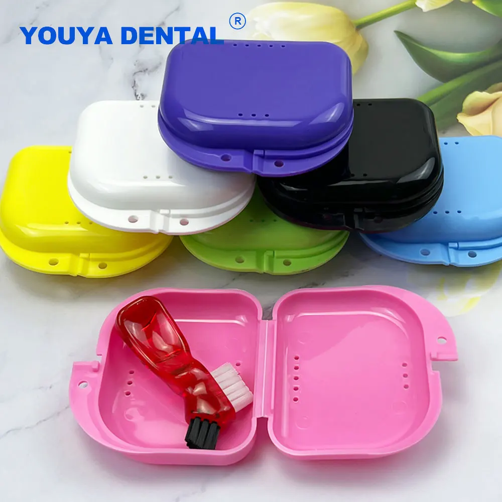 Dental Mouth Guard Plastic Denture Storage Case Fake Teeth Container Cleaning Oral Hygiene Supplies Organizer Clinc Supplies