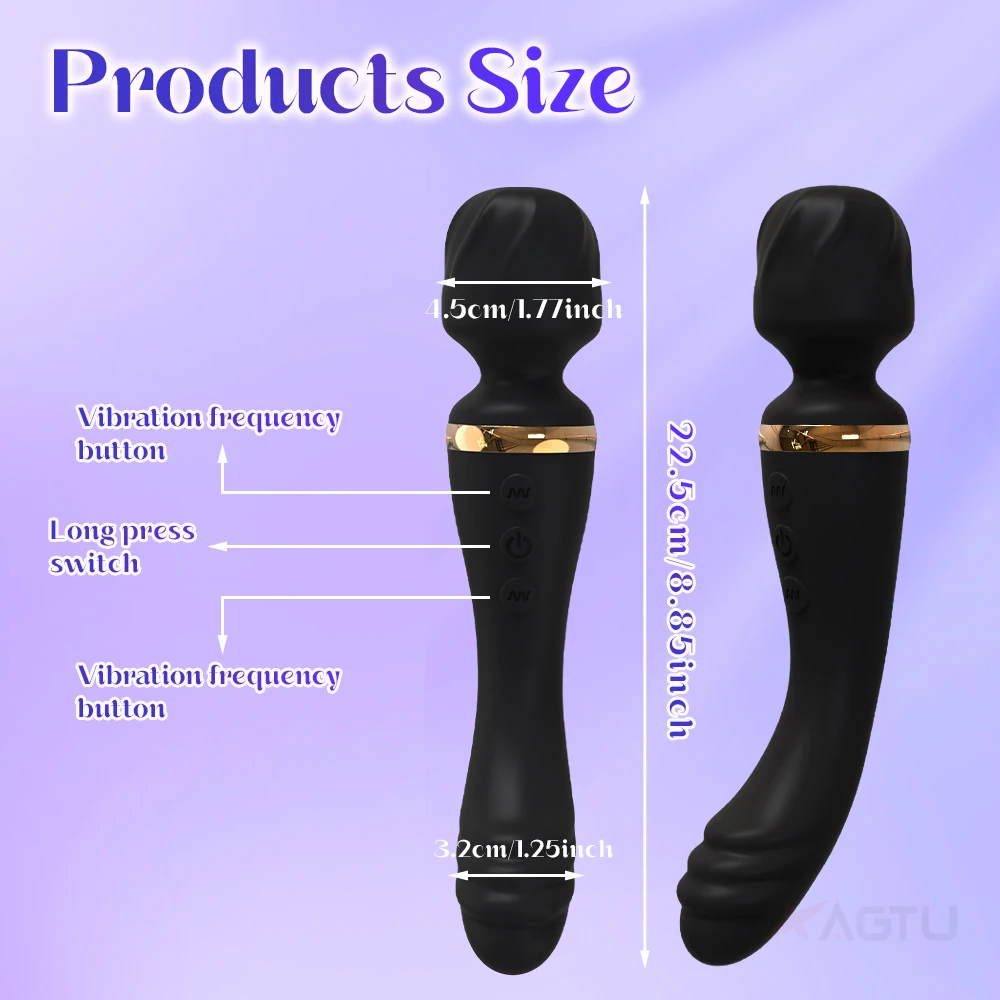 2 in 1 Vibrator AV Wand for Women G-Spot Clit Vagina Stimulator Nipples Breast Massager Female Masturbator Sex Toy for Women - Image 4