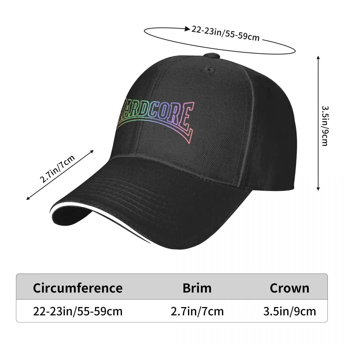 Rainbow Letters Hardcore Camping Baseball Caps Women Men Printing Female Beach Golf Hat Trucker Cap