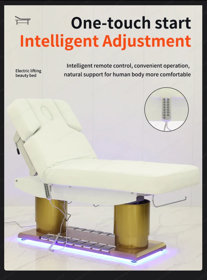 XingSheng Elektrisches Schönheitspflegebett Gesichtshydrotherapie Massagetisch Salon Wimpernbetten Ganzkörpermassage SPA-Möbel – Detail 5