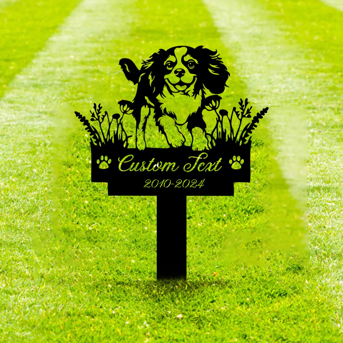 Custom Cavalier King Charles Spaniel Memorial Stake, Dog Stake Metal Sign, Personalized Pet Outdoor Stake, Pet Garden Stake