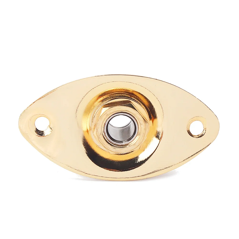

Chrome Plated 1/4 Inch Oval Guitar Input Jack Socket 6.35Mm Output Plug Mounting Screws For Electric Bass Replacement Part